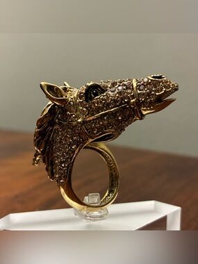 Gold Horse Head Statement Ring